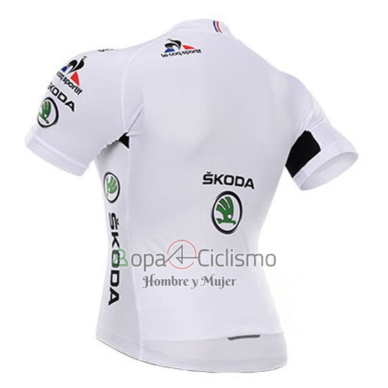 Tour DE Francia Ropa Ciclismo Culotte Corto 2015 Hombre Mangas Cortas Blanco